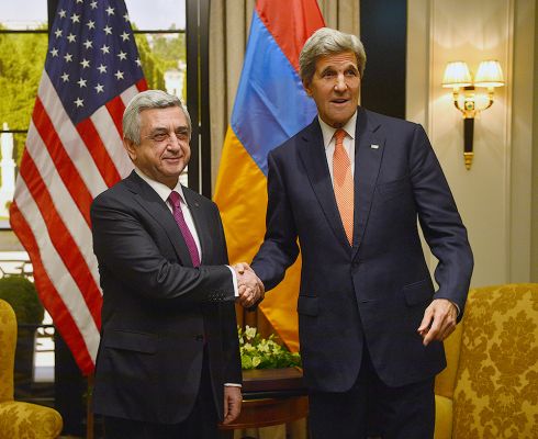 Президент Армении Серж Саргсян и госсекретарь США Джон Керри