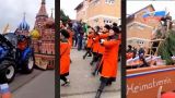 На карнавале в Германии «проехали» храм Василия Блаженного и Путин с ружьём