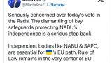Урезав полномочия НАБУ, Киев сделал серьезный шаг назад на пути в ЕС — Кос