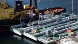 Новый плавучий причал для кораблей Тихоокеанского флота буксируется на Камчатку
