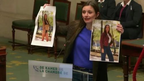 A deputy from Belgium proudly showed parliament her generated photo in a bikini